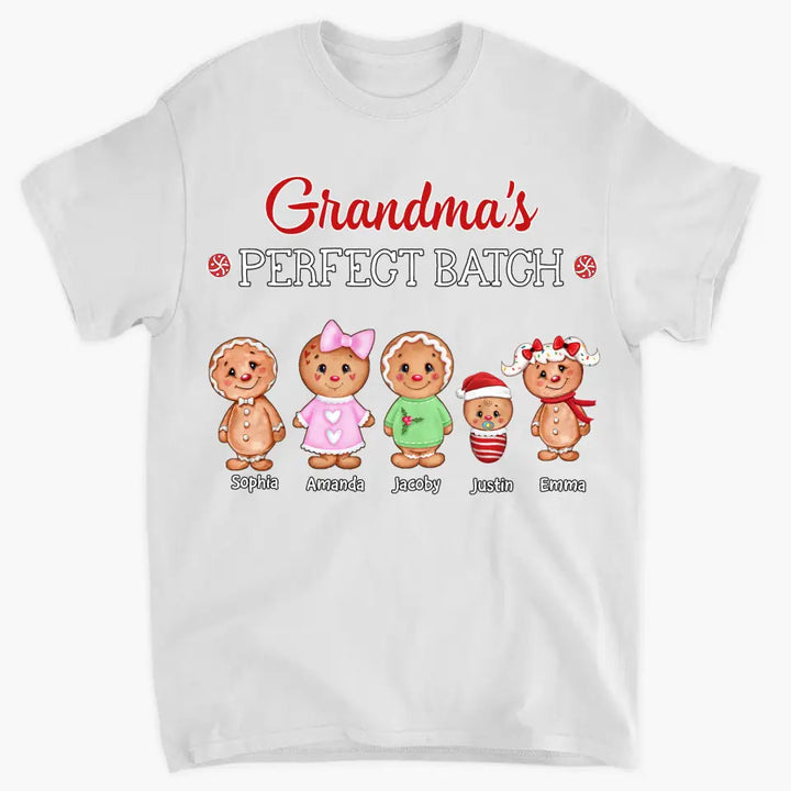 Grandma's Perfect Batch - Personalized Custom T-shirt - Christmas Gift For Grandma