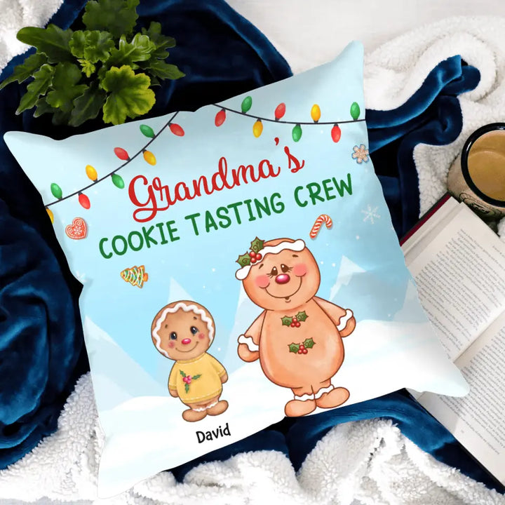 Grandma's Cookie Tasting Crew - Personalized Custom Pillow Case - Mother's Day, Christmas Gift For Grandma, Mom, Family Members