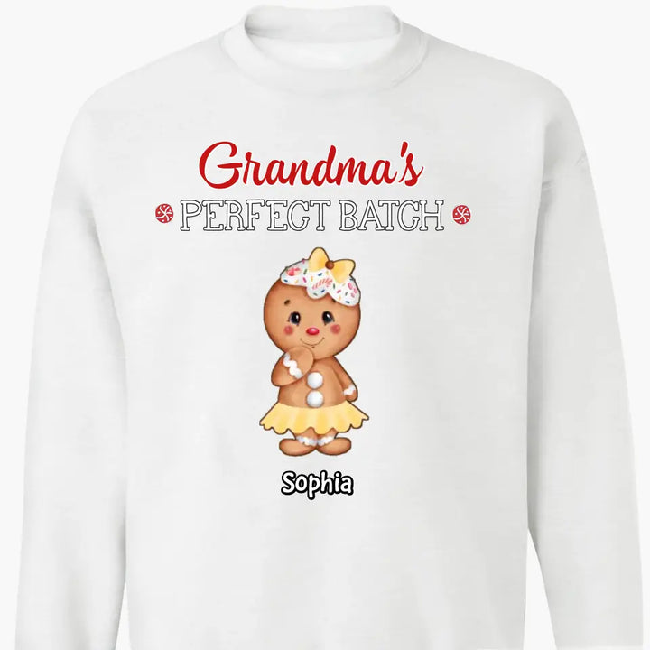 Grandma's Perfect Batch - Personalized Custom T-shirt - Christmas Gift For Grandma