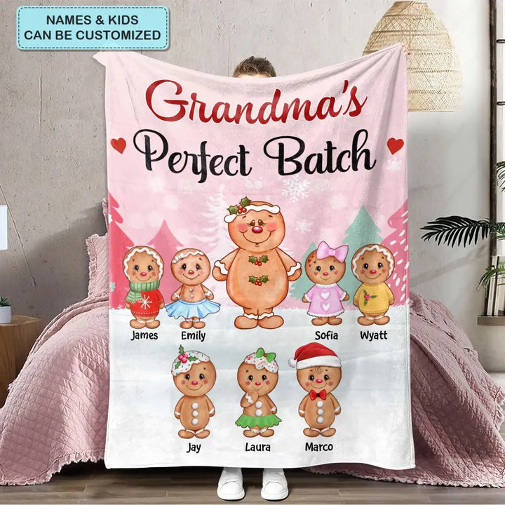 Grandma's Perfect Batch - Personalized Custom Blanket - Mother's Day, Christmas Gift For Grandma, Mom, Family Members