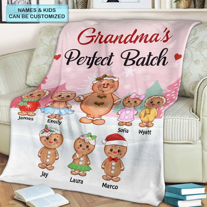 Grandma's Perfect Batch - Personalized Custom Blanket - Mother's Day, Christmas Gift For Grandma, Mom, Family Members