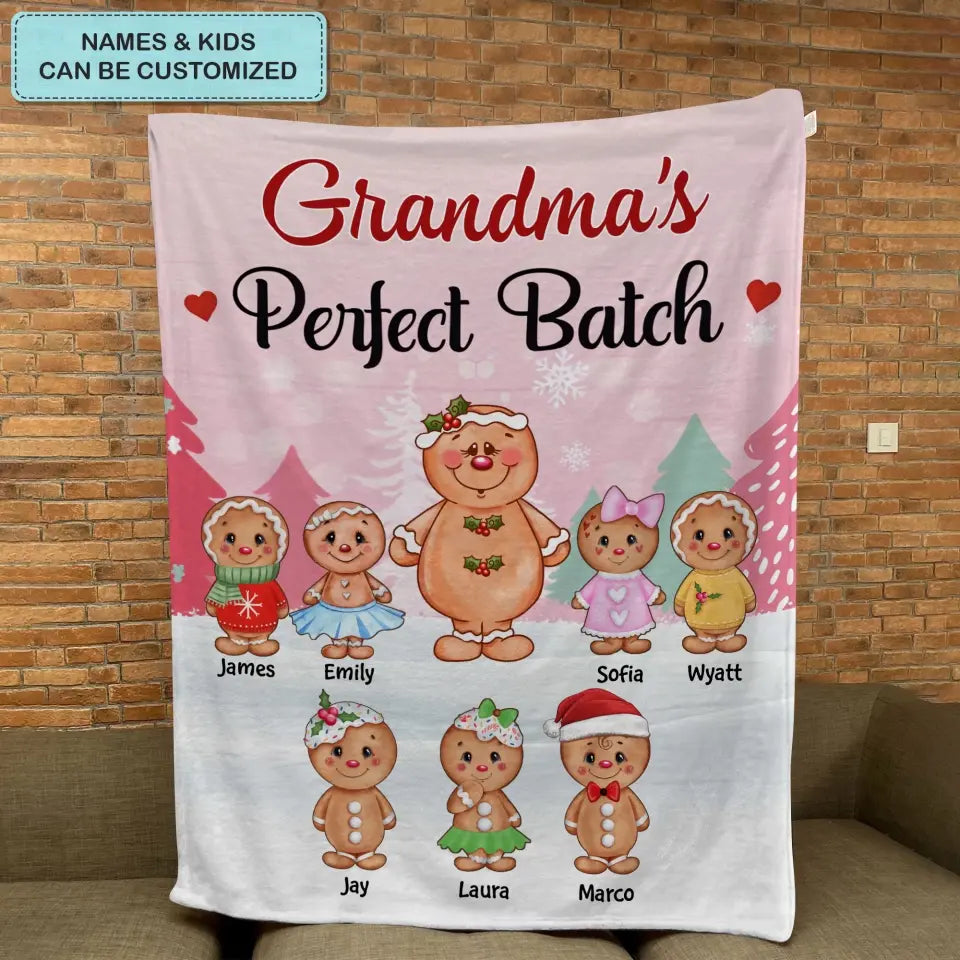 Grandma's Perfect Batch - Personalized Custom Blanket - Mother's Day, Christmas Gift For Grandma, Mom, Family Members
