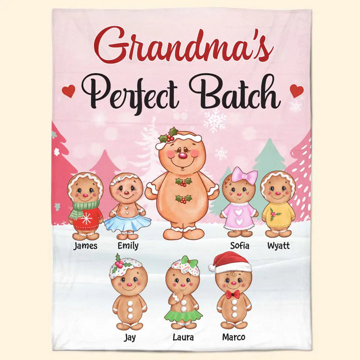 Grandma's Perfect Batch - Personalized Custom Blanket - Mother's Day, Christmas Gift For Grandma, Mom, Family Members