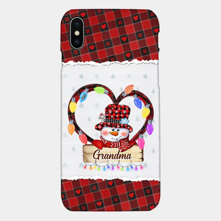 I Love Being Snowman Grandma  - Personalized Custom Phone Case - Christmas Gift For Grandma, Mom, Family Members
