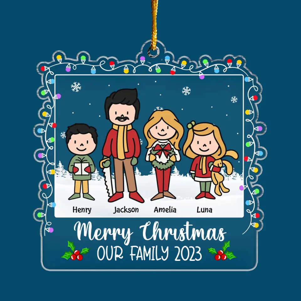 Our Lovely Family - Personalized Custom Mica Ornament - Christmas Gift For Family Members