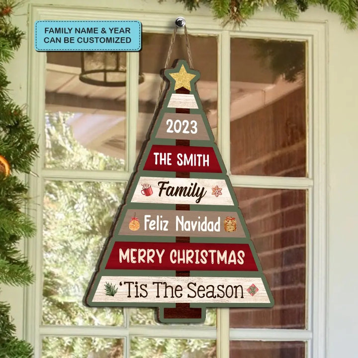 2023 Feliz Navidad - Personalized Custom Door Sign - Christmas Gift For Family, Family Members