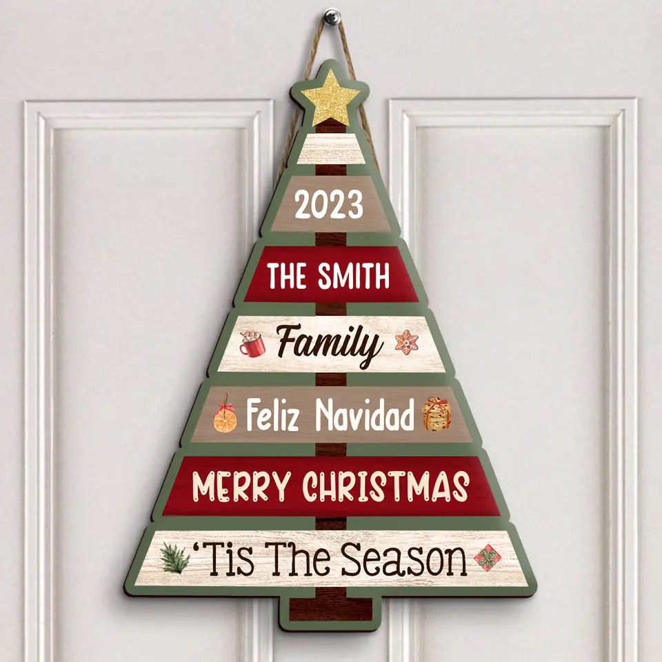 2023 Feliz Navidad - Personalized Custom Door Sign - Christmas Gift For Family, Family Members
