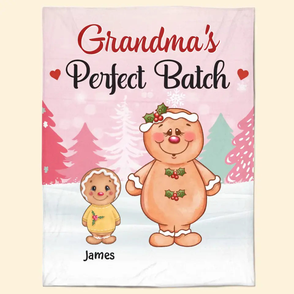 Grandma's Perfect Batch - Personalized Custom Blanket - Mother's Day, Christmas Gift For Grandma, Mom, Family Members