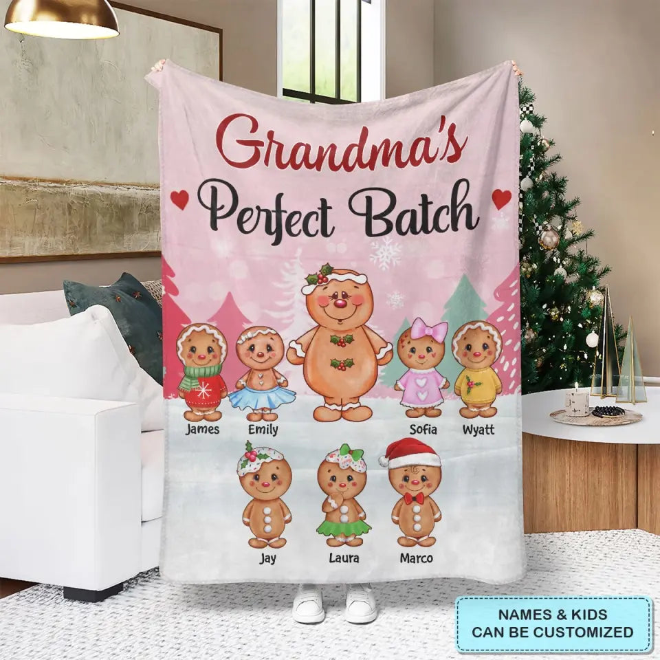 Grandma's Perfect Batch - Personalized Custom Blanket - Mother's Day, Christmas Gift For Grandma, Mom, Family Members