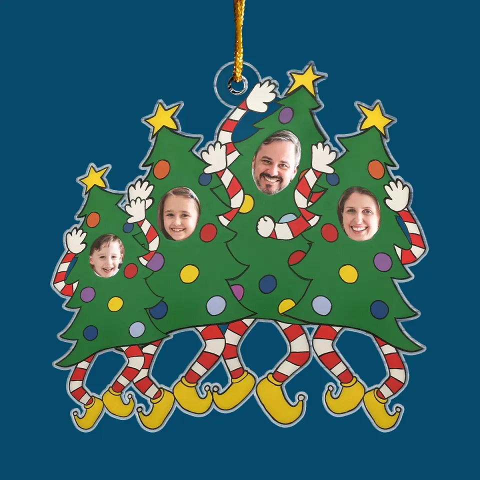 Dancing Tree Custom Photo - Personalized Custom Mica Ornament - Christmas Gift For Family Members