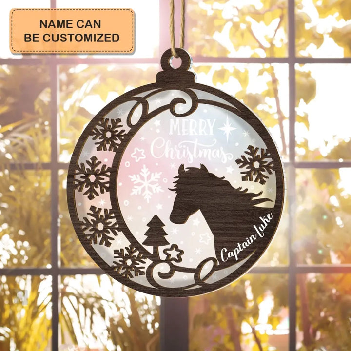 A Girl Who Love Horse - Personalized Custom Suncatcher Layer Mix Ornament - Christmas Gift For Horse Lover, Horse Mom, Horse Dad, Horse Owner