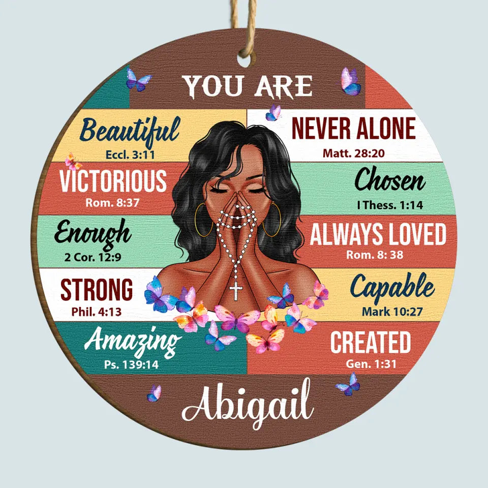 You Are Beautiful - Personalized Custom Wood Ornament - Christmas Gift For Christian