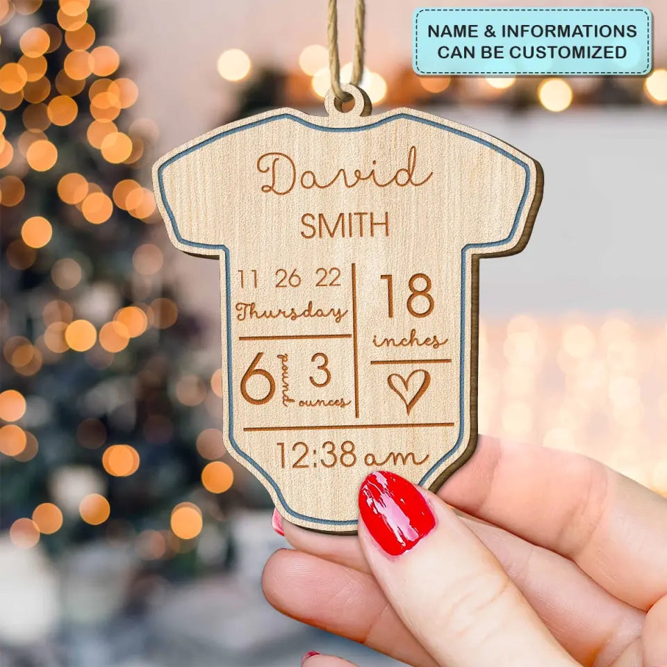 Baby First Christmas - Personalized Custom Wood Ornament - Christmas Gift For Baby, Family Members