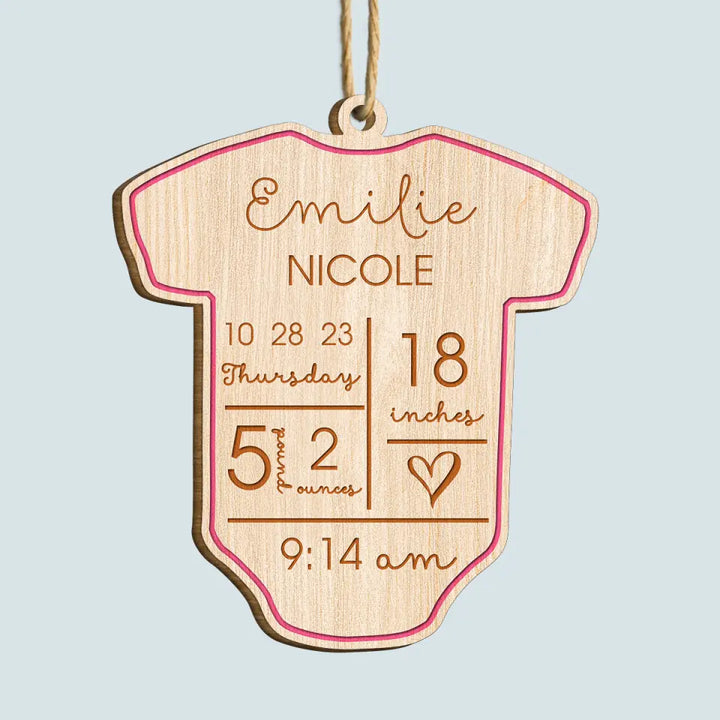 Baby First Christmas - Personalized Custom Wood Ornament - Christmas Gift For Baby, Family Members