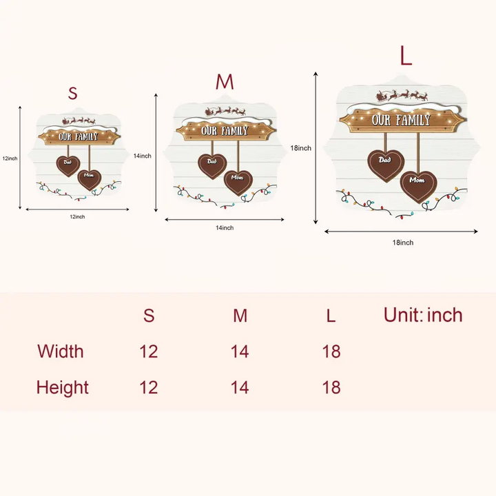 Our Family - Personalized Custom Door Sign - Christmas Gift For Family, Family Members