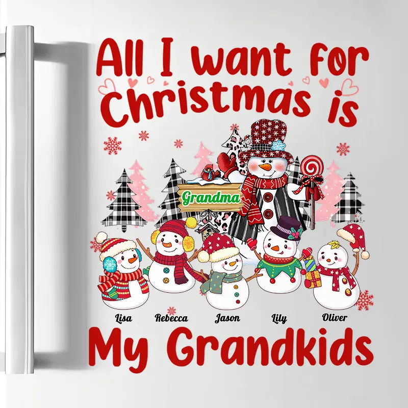 All I Want For Christmas Is My Grandkids - Personalized Custom Decal - Christmas Gift For Grandma, Mom, Family Members