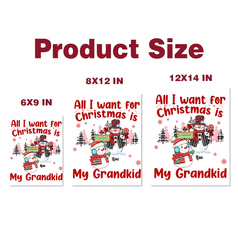 All I Want For Christmas Is My Grandkids - Personalized Custom Decal - Christmas Gift For Grandma, Mom, Family Members