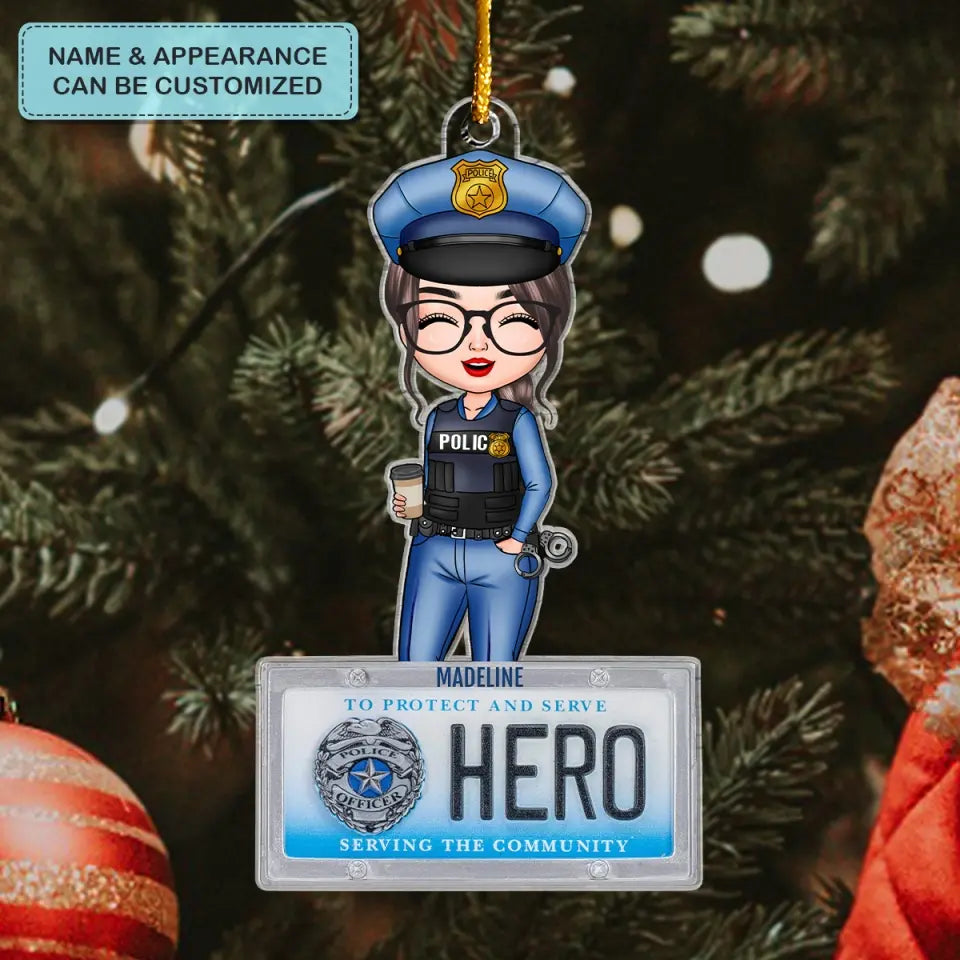 Police Officer - Personalized Custom Mica Ornament - Christmas Gift For Police CLA0AD012