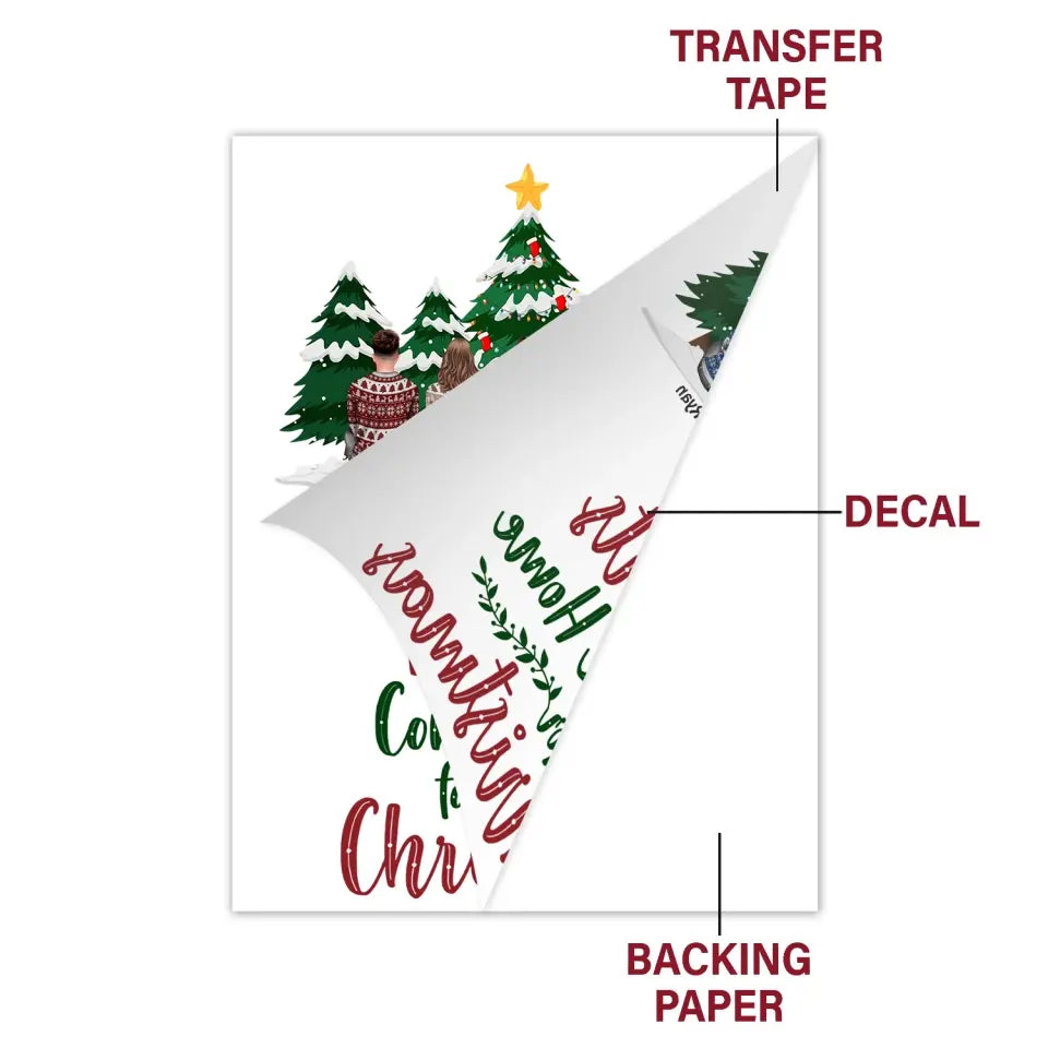 All Hearts Come Home For Christmas - Personalized Custom Decal - Christmas Gift For Family, Family Members