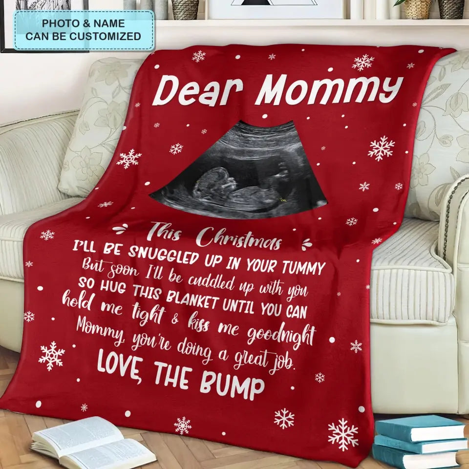 Dear Mommy This Christmas - Personalized Custom Blanket - Christmas Gift For Mom, Family, Family Members
