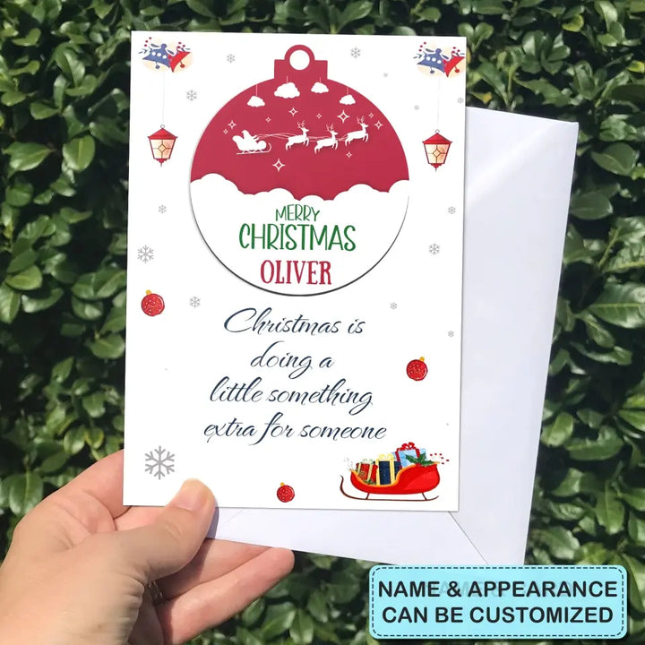 Merry Christmas Name Tag - Personalized Custom Christmas Card - Christmas Gift For Friends, Family Members