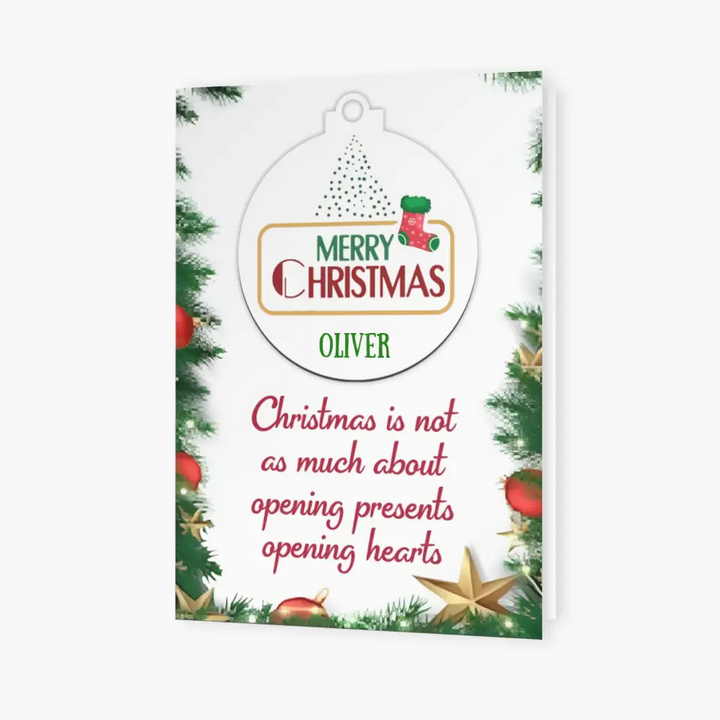 Merry Christmas Name Tag - Personalized Custom Christmas Card - Christmas Gift For Friends, Family Members