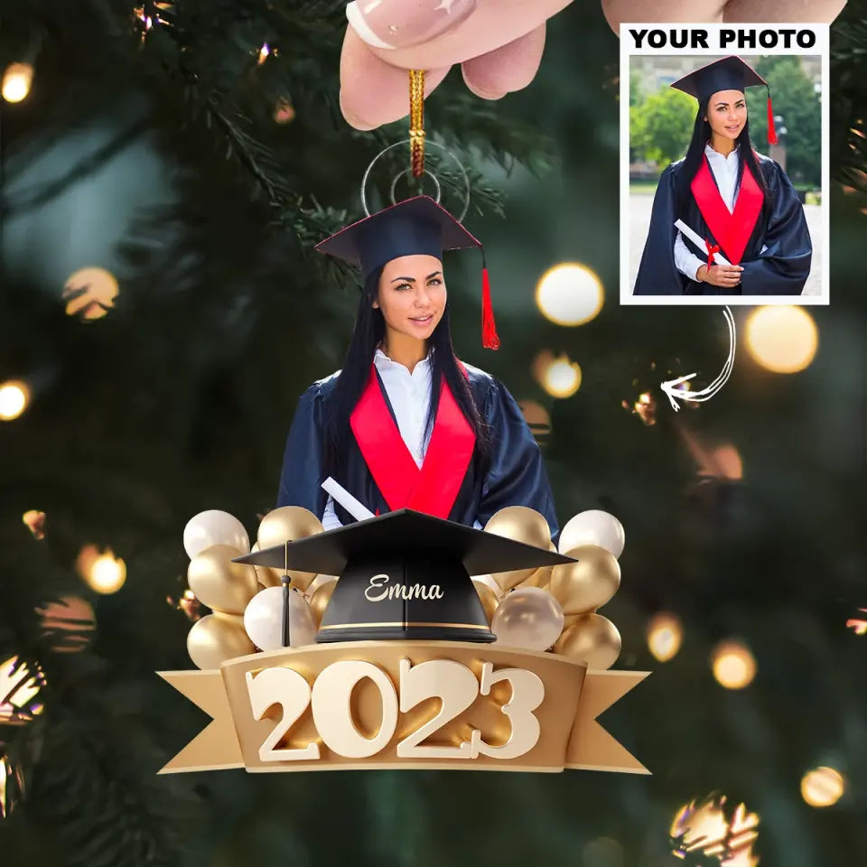 2023 Graduation - Personalized Custom Photo Ornament - Christmas, Graduation Gift For Family Members, Friends AGCHD048