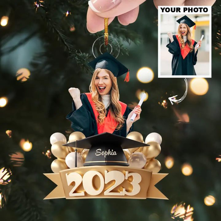 2023 Graduation - Personalized Custom Photo Ornament - Christmas, Graduation Gift For Family Members, Friends AGCHD048