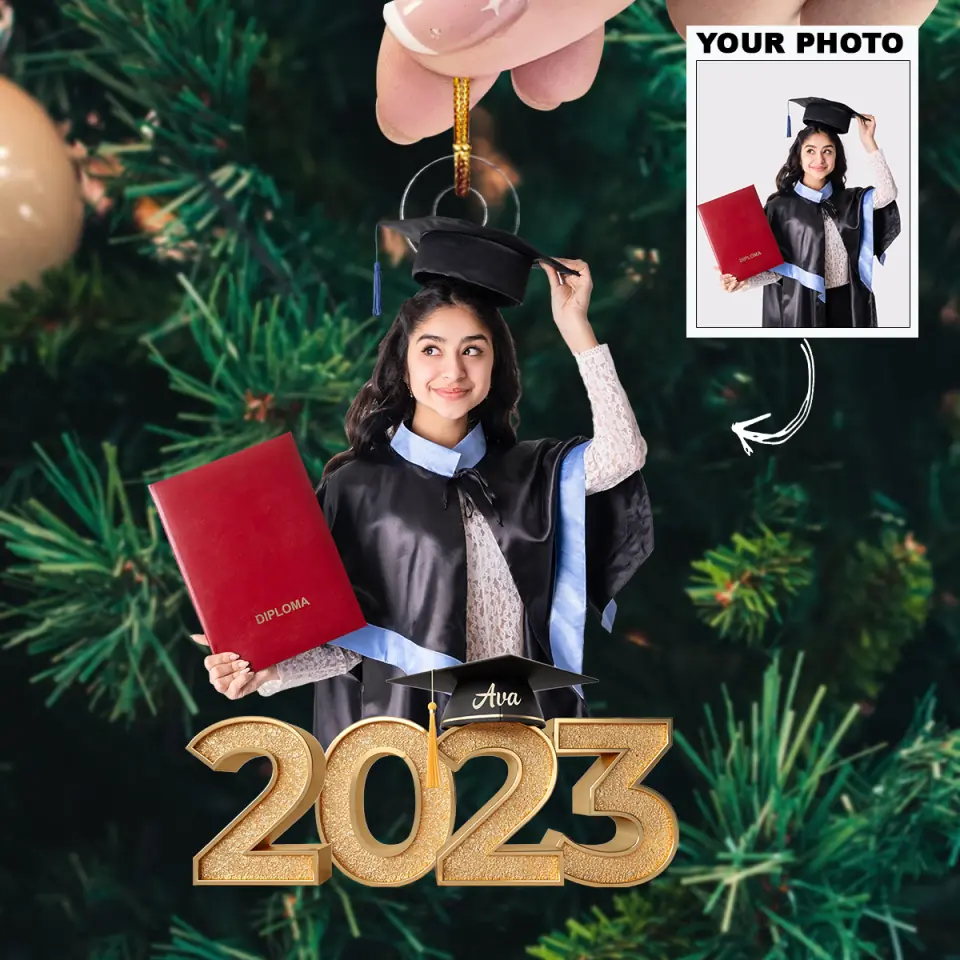 2023 Graduation V2 - Personalized Custom Photo Ornament - Christmas, Graduation Gift For Friends,  Family Members AGCHD049