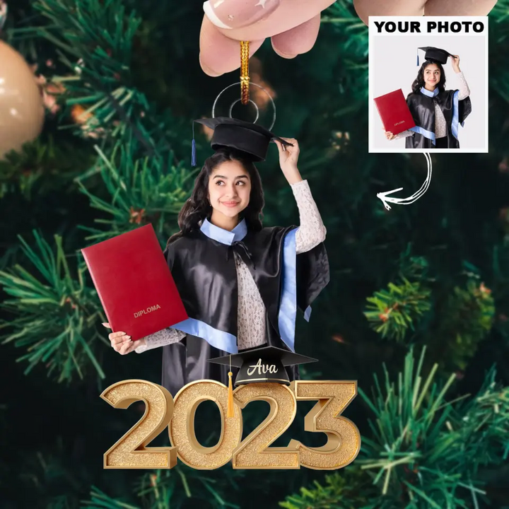2023 Graduation V2 - Personalized Custom Photo Ornament - Christmas, Graduation Gift For Friends,  Family Members AGCHD049