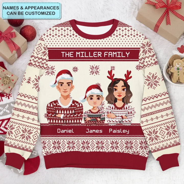 Our Family - Personalized Custom Ugly Sweater - Christmas Gift For Couple, Wife, Husband, Family Members