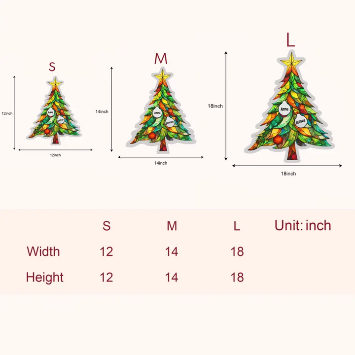 Christmas Tree - Personalized Custom 2-Layer Door Sign - Christmas Gift For Family, Family Members