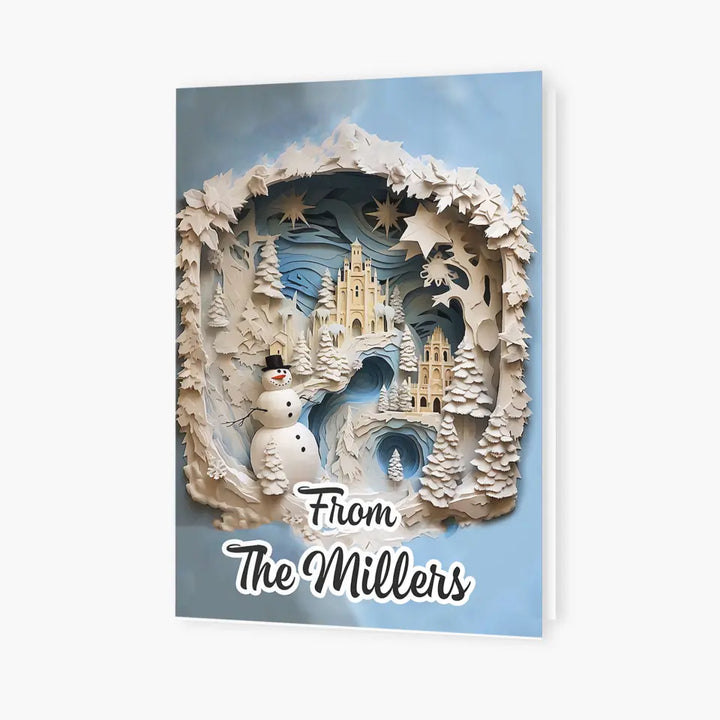 Snowman Card - Personalized Custom Christmas Card - Christmas Gift For Family, Family Members