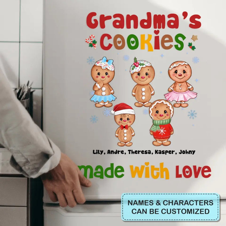 Grandma's Cookies Made With Love - Personalized Custom Decal - Christmas Gift For Grandma, Mom, Family Members