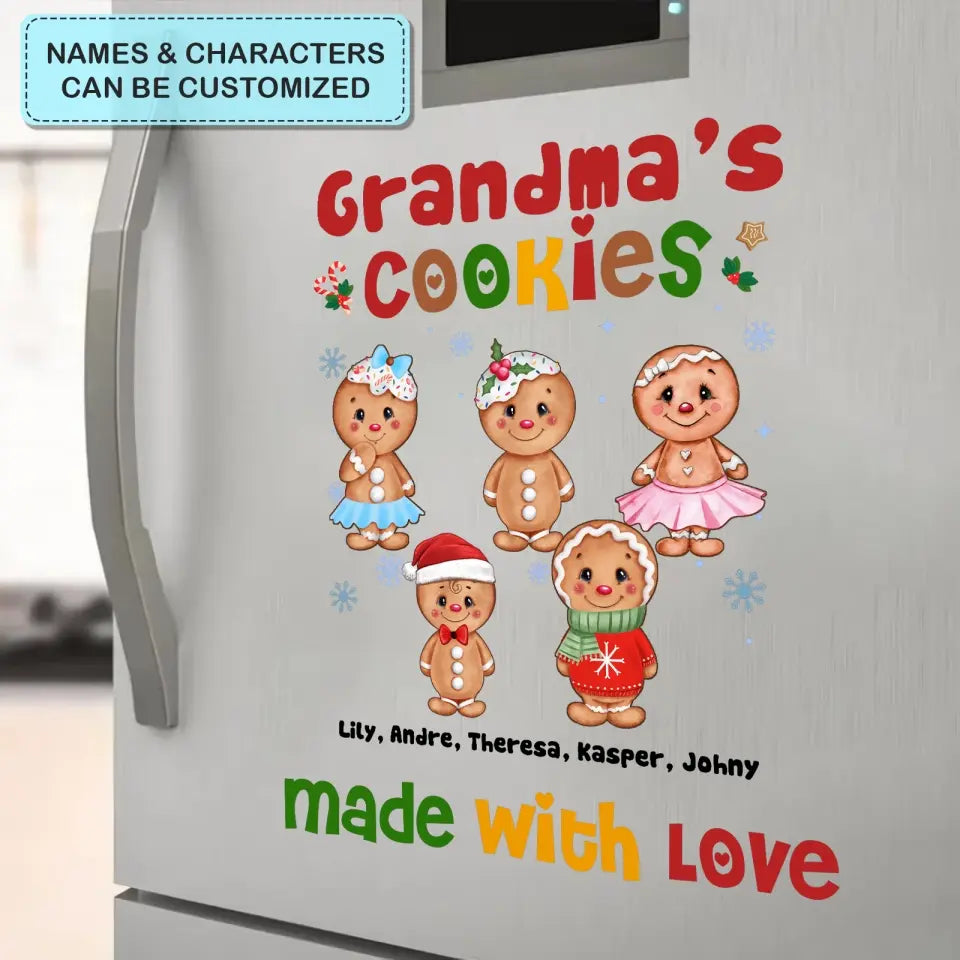Grandma's Cookies Made With Love - Personalized Custom Decal - Christmas Gift For Grandma, Mom, Family Members