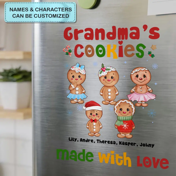 Grandma's Cookies Made With Love - Personalized Custom Decal - Christmas Gift For Grandma, Mom, Family Members