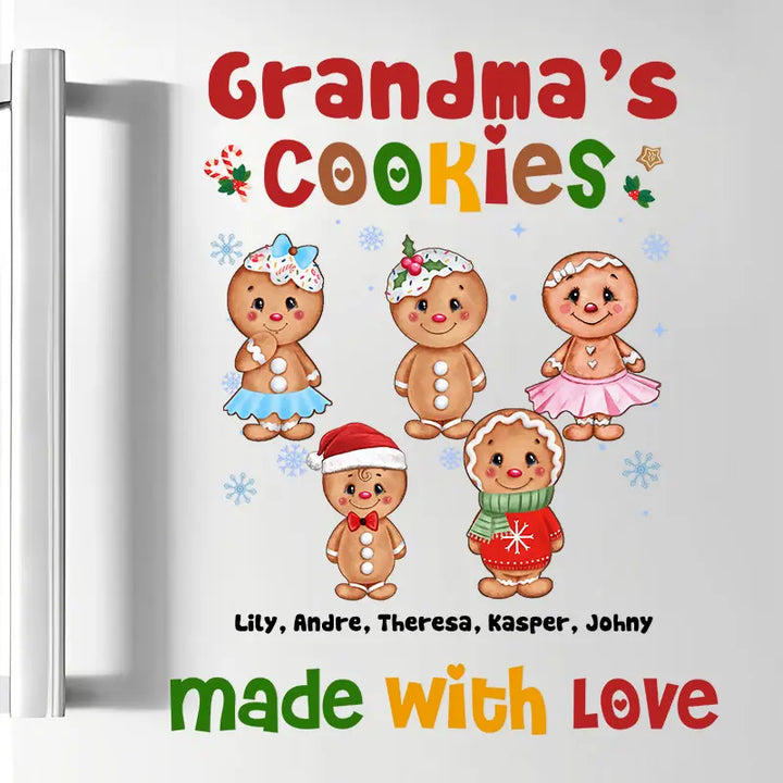 Grandma's Cookies Made With Love - Personalized Custom Decal - Christmas Gift For Grandma, Mom, Family Members