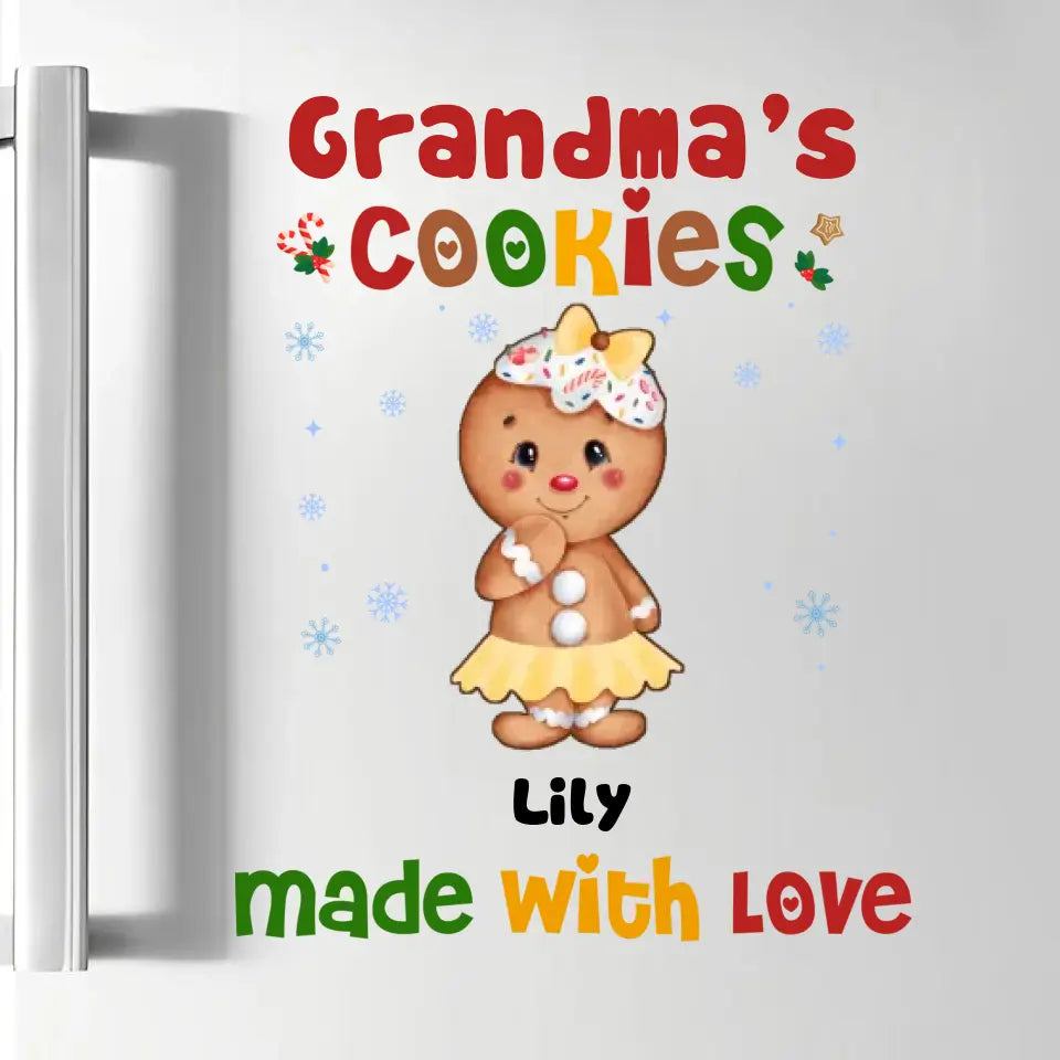 Grandma's Cookies Made With Love - Personalized Custom Decal - Christmas Gift For Grandma, Mom, Family Members