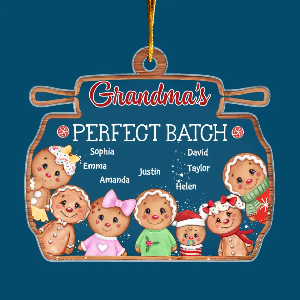 Grandma's Perfect Batch - Personalized Custom Mica Ornament - Christmas Gift For Grandma, Mom, Family Members