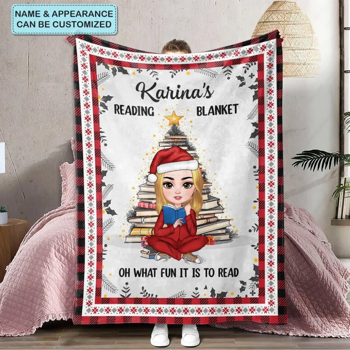 My Reading Blanket - Personalized Custom Blanket - Christmas Gift For Reading Lover