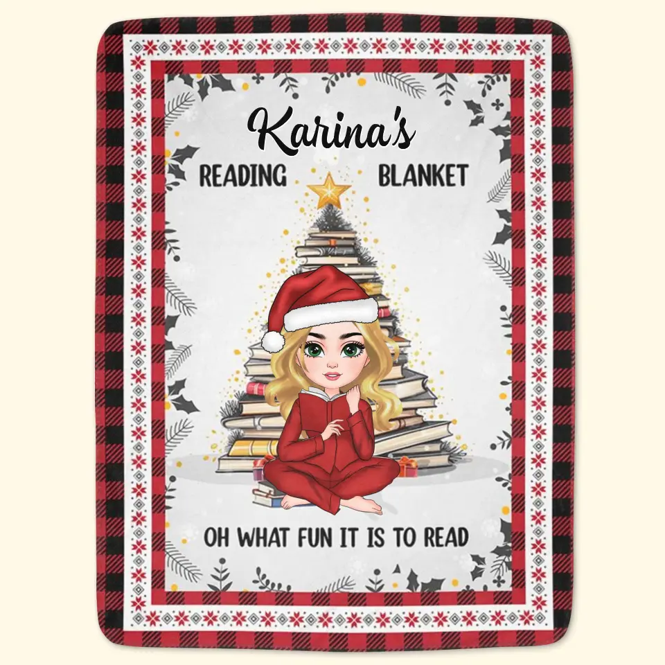 My Reading Blanket - Personalized Custom Blanket - Christmas Gift For Reading Lover