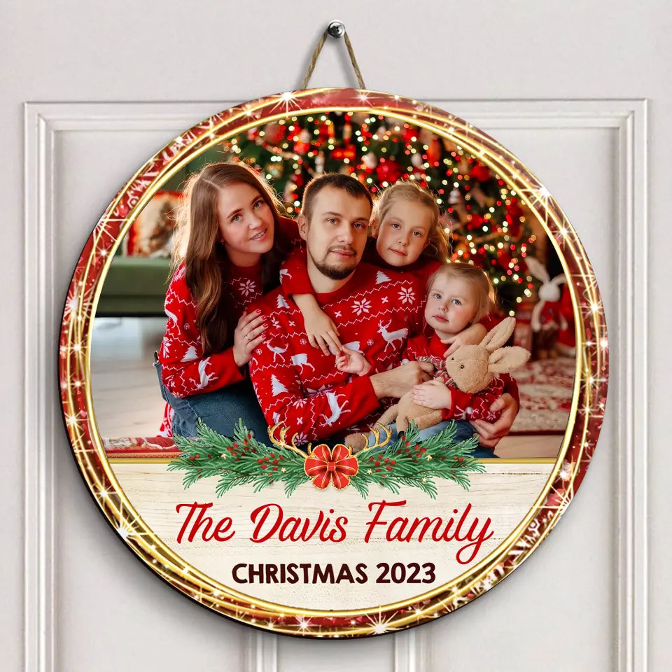 Merry Christmas 2023 - Personalized Custom Door Sign - Christmas Gift For Family, Family Members