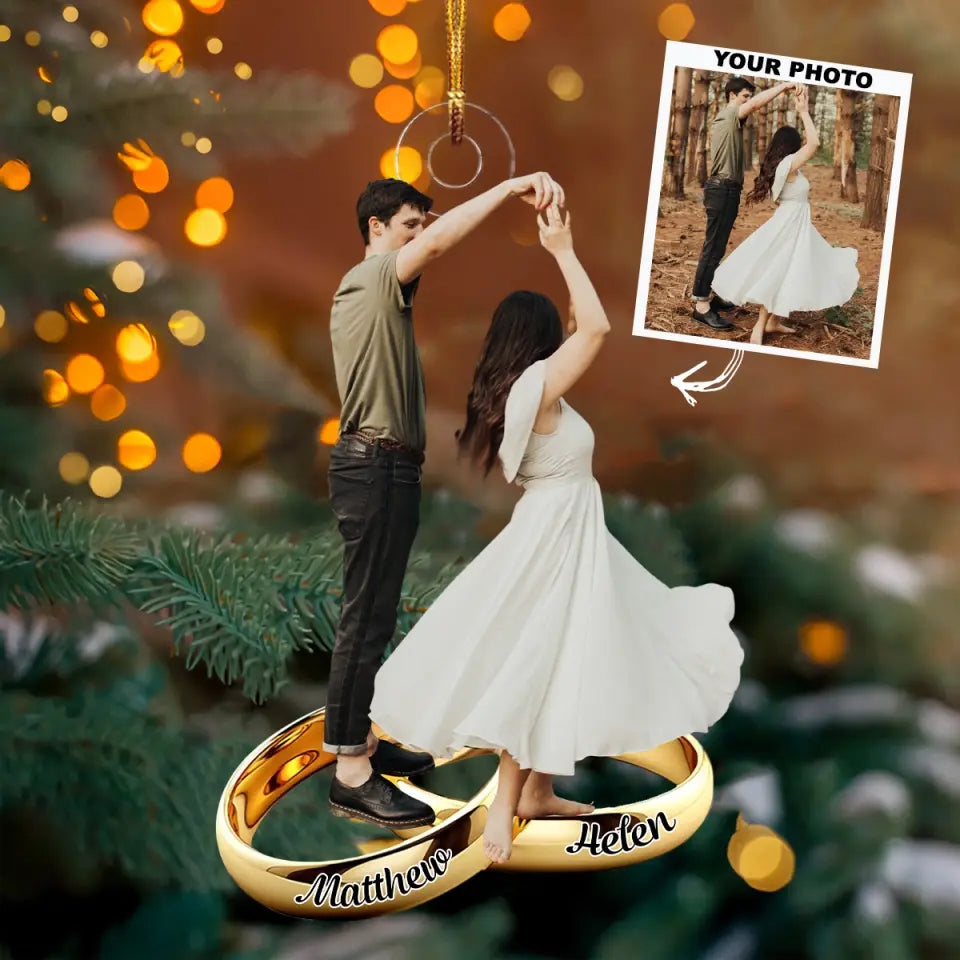 Wedding Ring - Personalized Custom Photo Mica Ornament - Christmas, Wedding Gift For Couple, Wife, Husband AGCPD059