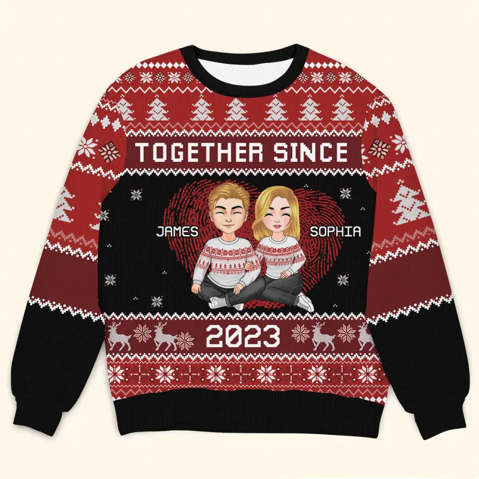 Together Since - Personalized Custom Ugly Sweater - Christmas Gift For Family Members, Couple, Wife, Husband