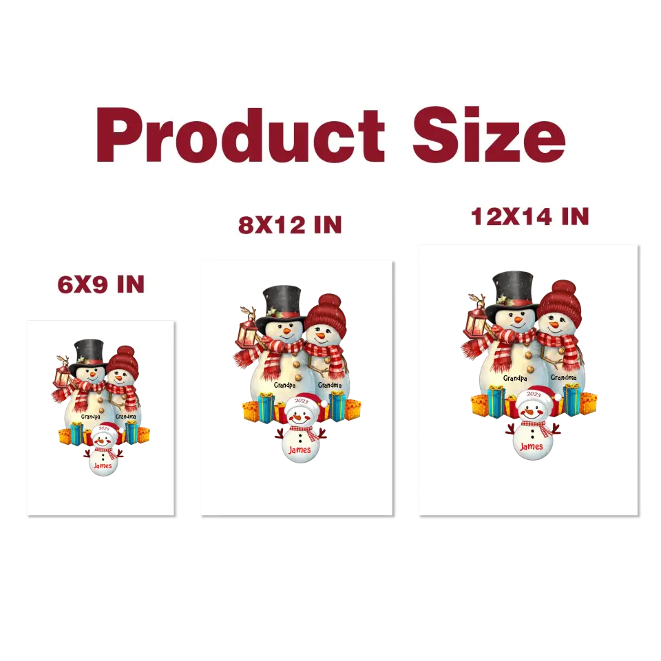 Snowman Grandkids - Personalized Custom Decal - Christmas Gift For Grandpa, Grandma, Family Members