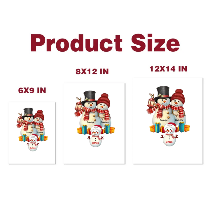 Snowman Grandkids - Personalized Custom Decal - Christmas Gift For Grandpa, Grandma, Family Members