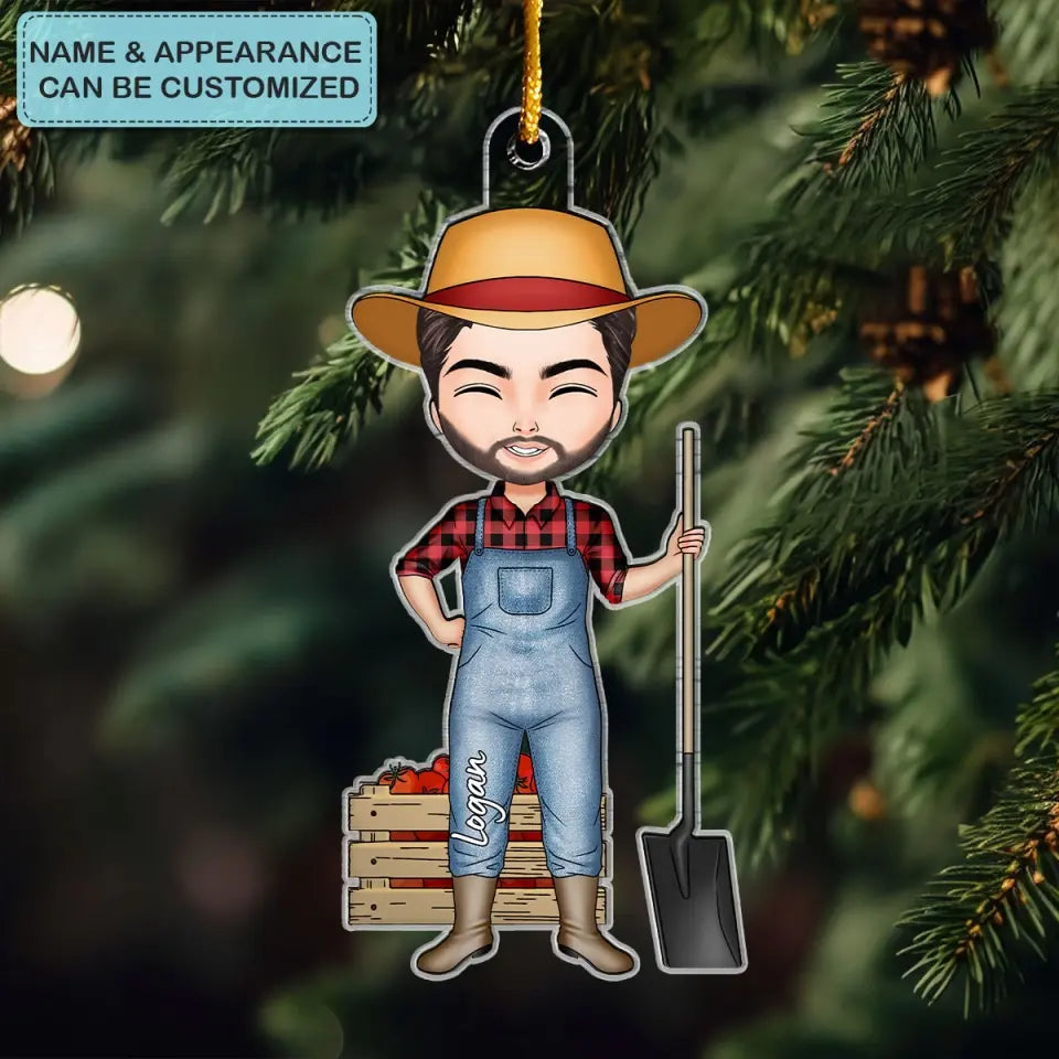 Farmer - Personalized Custom Mica Ornament - Christmas Gift For Farmer, Family Members CLA0DM004