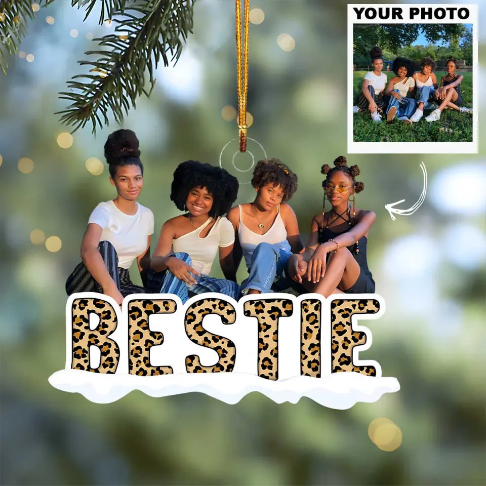 Congrats On Being My Bestie - Personalized Custom Photo Mica Ornament - Christmas Gift For Friends, Besties AGCHT011