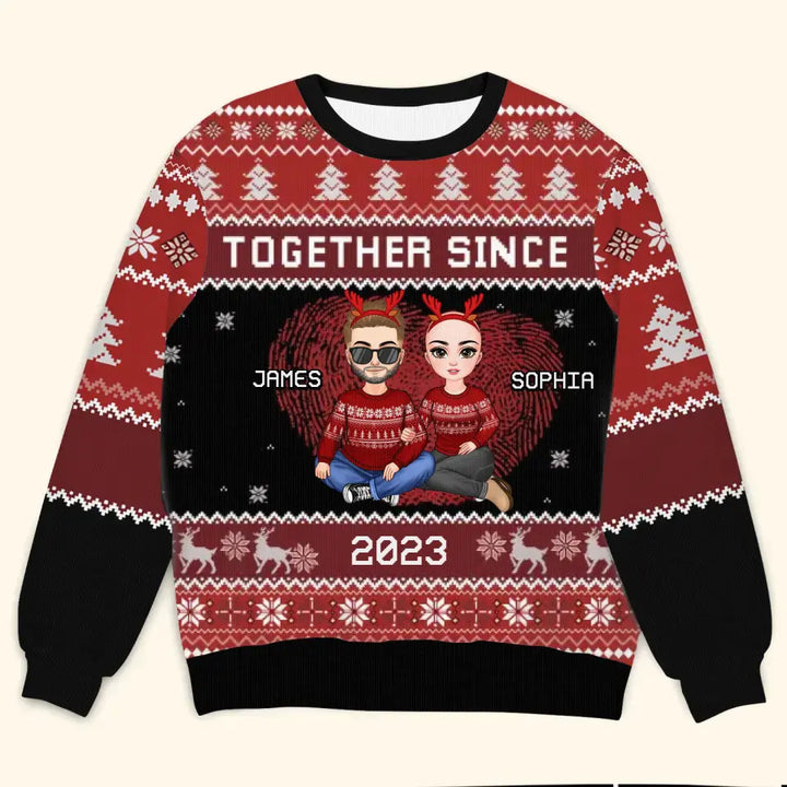 Together Since - Personalized Custom Ugly Sweater - Christmas Gift For Family Members, Couple, Wife, Husband