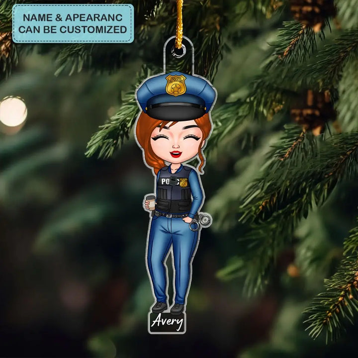 Police Ornament - Personalized Custom Mica Ornament - Christmas Gift For Police, Family Members CLA0DM005